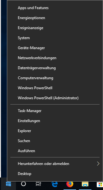 Zum öffnen von Windows PowerShell