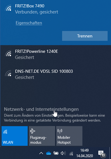 Netzwerk- und Interneteinstellungen