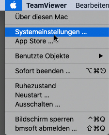 Systemeinstellungen öffnen