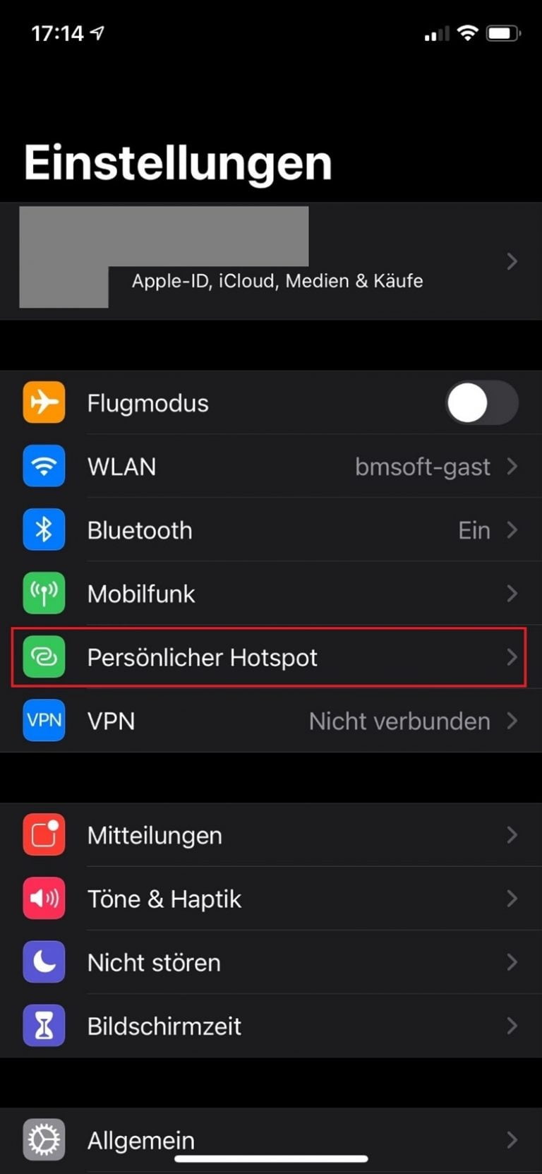 WLAN Hotspot auf einem iPhone konfigurieren - Anleitung