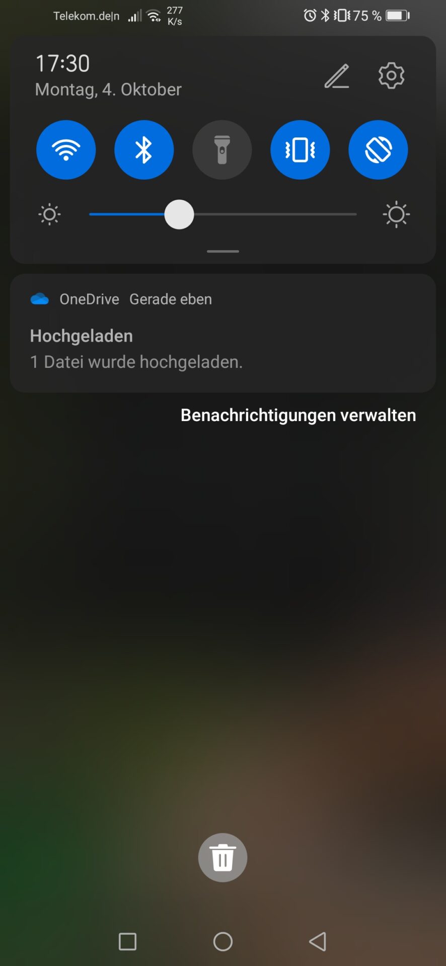 Screenshot Hochgeladen